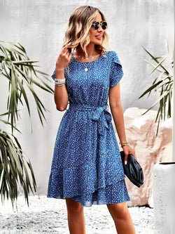 Circe Dress - Bohemian Blue Floral Dream