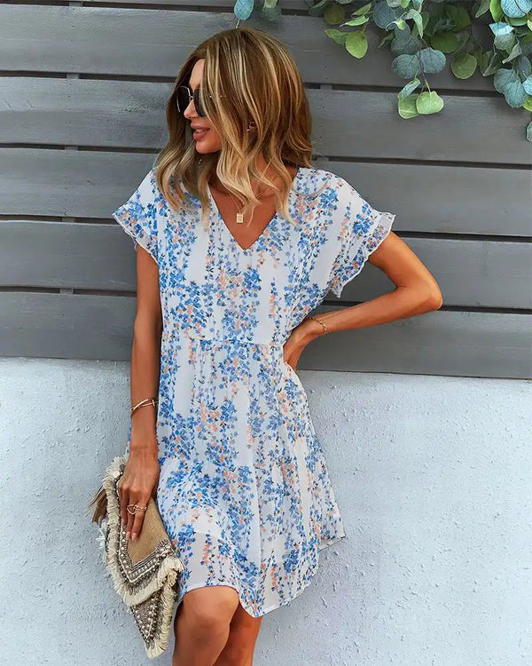 Summer Floral Chiffon Dress